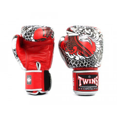 Боксерские перчатки Twins Special FBGVL3-52 Dragon red silver 14 oz