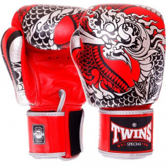 Боксерские перчатки Twins Special FBGVL3-52 Dragon red silver 14 oz