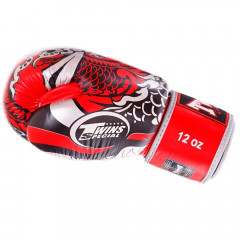 Боксерские перчатки Twins Special FBGVL3-52 Dragon red silver 14 oz