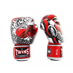 Боксерские перчатки Twins Special FBGVL3-52 Dragon red silver 14 oz