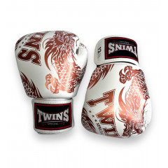 Боксерские перчатки TWINS Special FBGVL3-49 white brown 10 oz