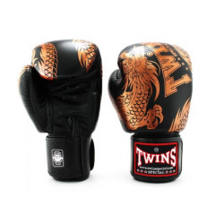 Боксерские перчатки TWINS FBGVL3-49 black brown 12 oz