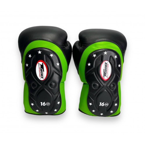 Боксерские перчатки Twins Special BGVL6 MK green black 10 oz